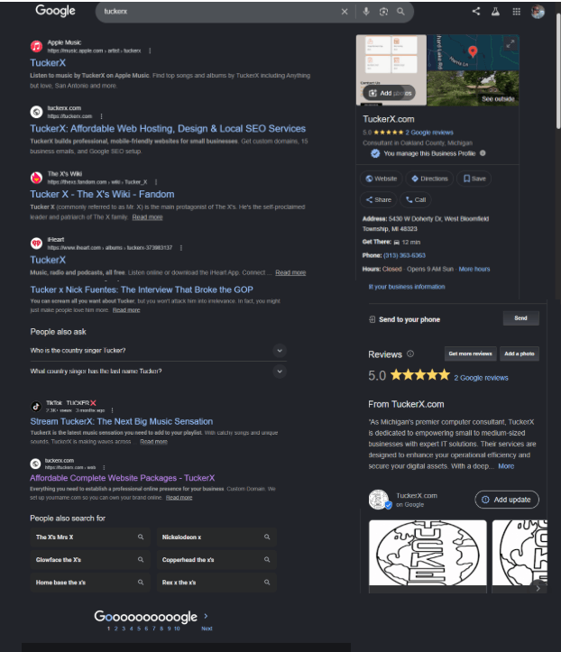 TuckerX.com Google Business Listing